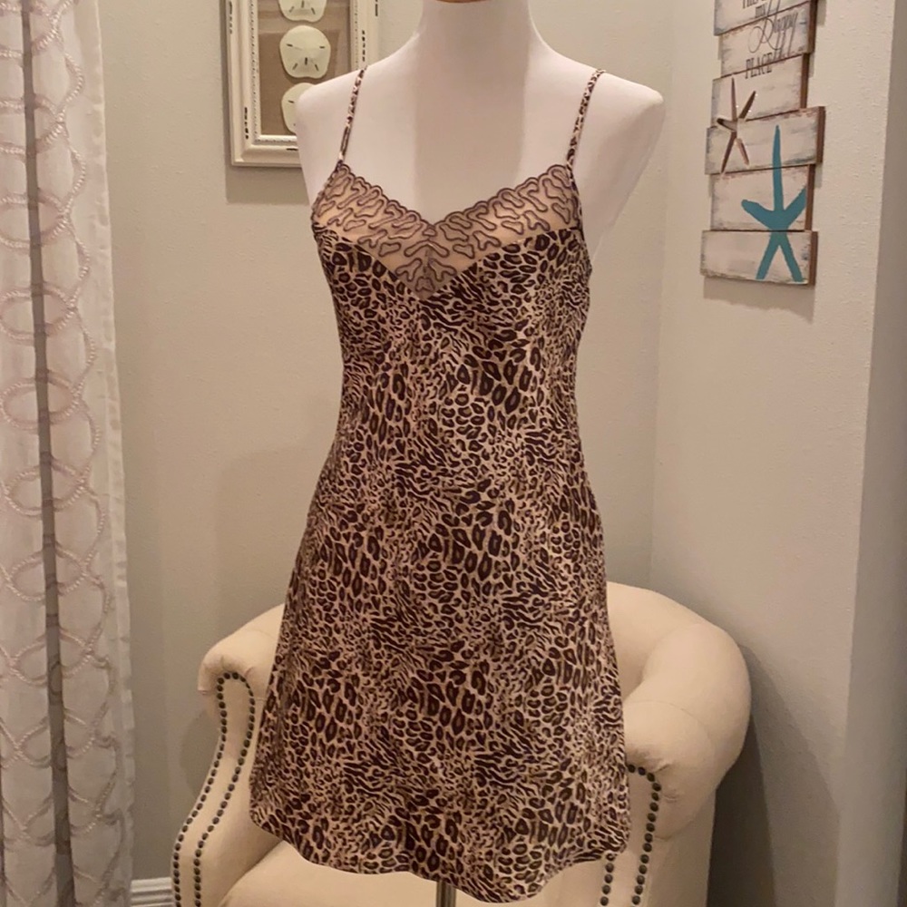 Animal print slip dress (chemise)